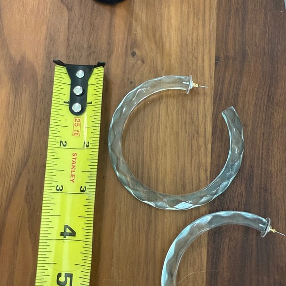 BaubleBar Light Ice Blue Acrylic Large Hoop Earrings - Picture 6 of 6